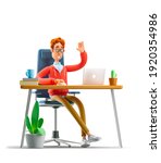 nerd larry sits at the table... | Shutterstock . vector #1920354986