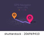 gps navigator vector | Shutterstock .eps vector #206969410