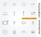 food icon set. editable stroke | Shutterstock .eps vector #1428952916