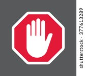 hand blocking sign stop .vector ... | Shutterstock .eps vector #377613289