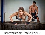 Push up on a tire crossfit training