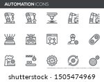 automation vector line icons... | Shutterstock .eps vector #1505474969