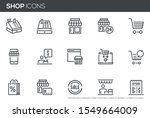 shopping and market vector line ... | Shutterstock .eps vector #1549664009
