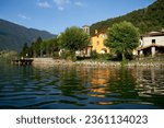 Small photo of SAN FELICE, LOMBARDY, ITALY - SEPTEMBER 19 : Small village of San Felice on the Eastern side of Lake Endine in Lombardy Italy on September 19, 2015
