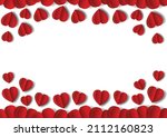 red hearts paper cut vector... | Shutterstock .eps vector #2112160823