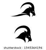 Silhouette Icon Of A Male Ibex...
