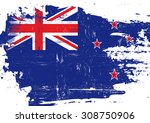 Scratched New Zealand Flag. A...