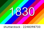 1830 colorful rainbow background year number
