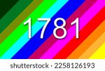 1781 colorful rainbow background year number