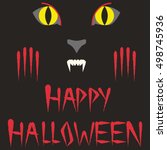 happy halloween sign  vector... | Shutterstock .eps vector #498745936