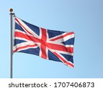 Union Jack Flag Blowing In The...
