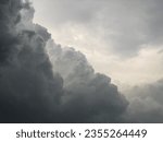 Small photo of Atmosphere of overcast sky before to rainy.Dusk overcast sky in rainy season. Dark cloudy against white sky. Copy space for text or word to do background work.