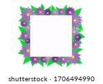 Square Frame With Violet Asters ...