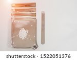 stainless pill counting tray on ... | Shutterstock . vector #1522051376