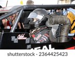 Small photo of Anderson, IN, USA - May 27, 2017: Race driver Caleb Armstrong prepares to compete in the Little 500 Sprint Car race at Anderson Speedway in Indiana.