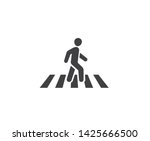 Human Walk Crosswalk Icon...