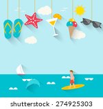 summertime background with... | Shutterstock .eps vector #274925303