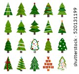 different christmas tree set ... | Shutterstock .eps vector #520131199