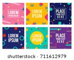 memphis style cards. collection ... | Shutterstock .eps vector #711612979