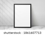 mockup black frame photo on... | Shutterstock .eps vector #1861607713
