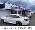 Small photo of Logan, Utah, USA - May 27th 2023: Bowling alley Logan Lanes where you can have fun with your family or date in Cache Valley