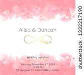 cute wedding invitation | Shutterstock .eps vector #1332217190