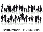 group of family and member... | Shutterstock .eps vector #1123333886