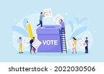 Vote Ballot Box. Group Of...