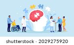 doctor helping elder patients... | Shutterstock .eps vector #2029275920