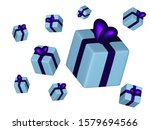 3d render of blue gift boxes... | Shutterstock . vector #1579694566