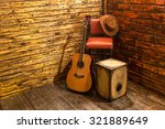 Music Instruments On Wooden...