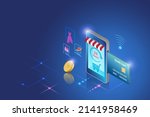 24 hours credit card online... | Shutterstock .eps vector #2141958469