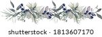 christmas watercolor evergreens ... | Shutterstock . vector #1813607170