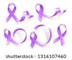 set of realistic purple ribbons ... | Shutterstock .eps vector #1316107460