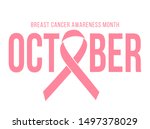 realistic pink ribbon over... | Shutterstock .eps vector #1497378029