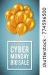 poster template for cyber... | Shutterstock . vector #774596500