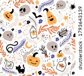 halloween kids seamless pattern.... | Shutterstock .eps vector #1793643139