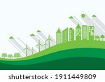 green ecology and cityscape... | Shutterstock .eps vector #1911449809