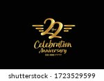 22 year anniversary gold colors ... | Shutterstock .eps vector #1723529599