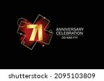 71 year anniversary red color ... | Shutterstock .eps vector #2095103809