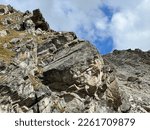 Rocks and stones of the Silvretta Alps and Albula Alps mountain range in the Swiss Alps massif, Davos - Canton of Grisons, Switzerland (Kanton Graubünden, Schweiz)