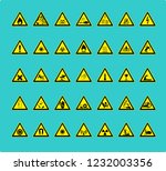 illustration of warning sticker | Shutterstock . vector #1232003356