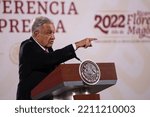 Small photo of Mexico City, Mexico October 7 2022. Andres Manuel Lopez Obrador, mexican president in his press conference in National Palace.