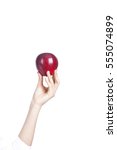  A Red Apple In A Lady's Hand 
