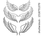 wings vector set. eps format.  | Shutterstock .eps vector #1518751370