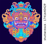barong bali mask vector... | Shutterstock .eps vector #1741640429
