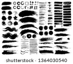 set of brush strokes  black ink ... | Shutterstock .eps vector #1364030540