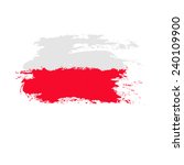 polish flag painted by brush... | Shutterstock .eps vector #240109900
