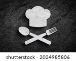 cutlery chef hat symbol stone... | Shutterstock . vector #2024985806