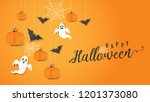 illustration of halloween party ... | Shutterstock .eps vector #1201373080